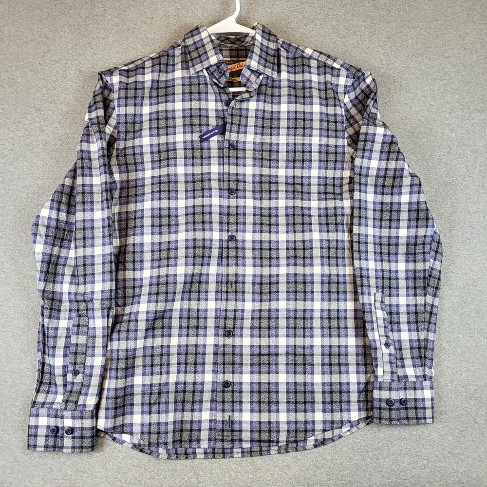 Johnnie-O Shirt Adult Small Blue Plaid Button Up Preppy Collar Cotton Mens